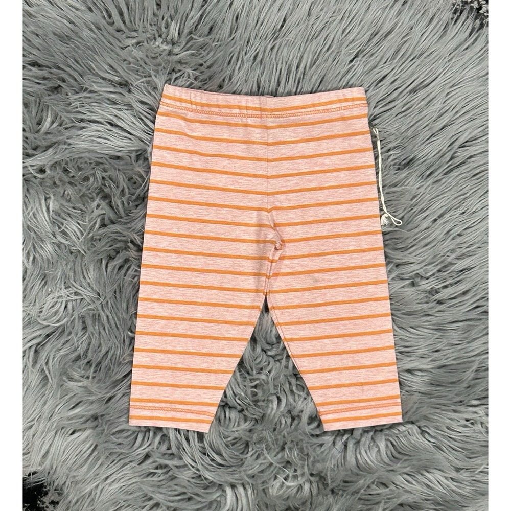 Everbloom Girls Orange & Pink Stripe Leggings Size 6 Month NWT